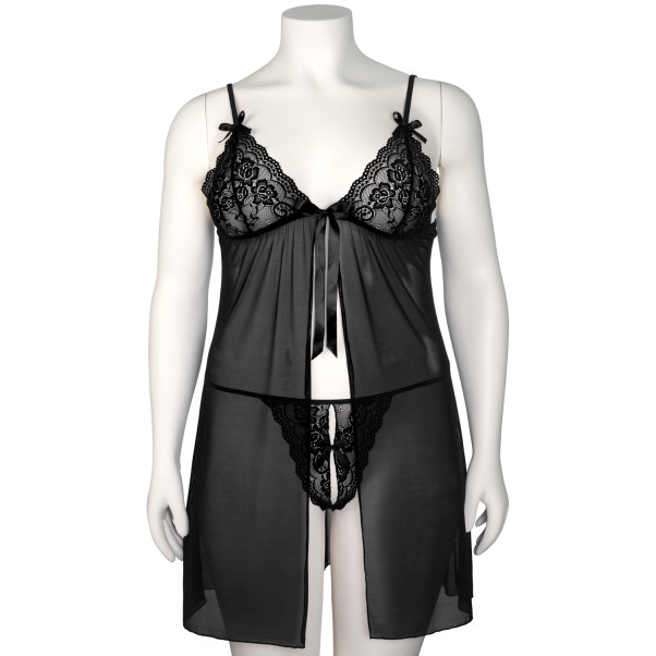 NORTIE Gro Black Kanten Babydoll Set Plus Size
