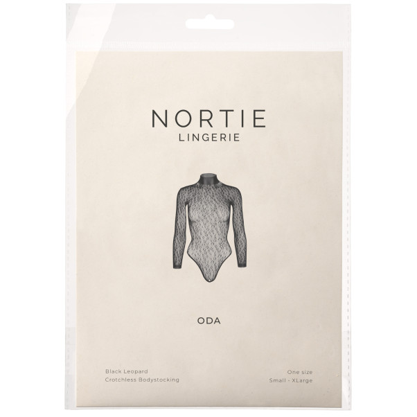 NORTIE Oda Black Leopard Kruisloze Bodystocking