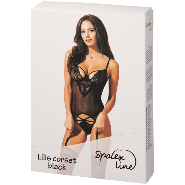 SpaLeX Line Lilis Zwarte Bodystocking met Bretels