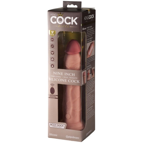 King Cock Elite Dual Density Vibrerende Dildo met Afstandsbediening 25 cm