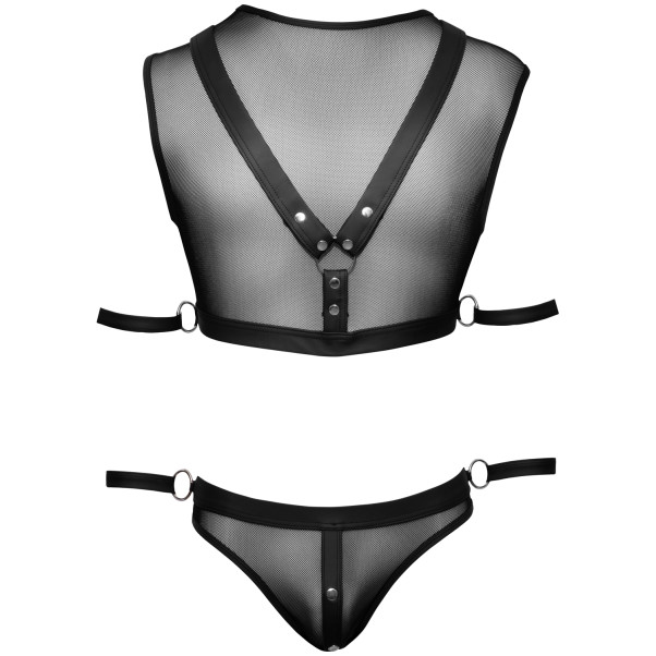 Svenjoyment Visnet Crop Top met Jock en Handboeien