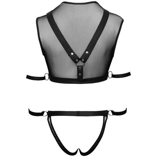 Svenjoyment Visnet Crop Top met Jock en Handboeien