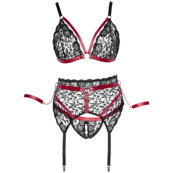 Cottelli Bondage Bh en Kruisloos Slipje Set Plus Size