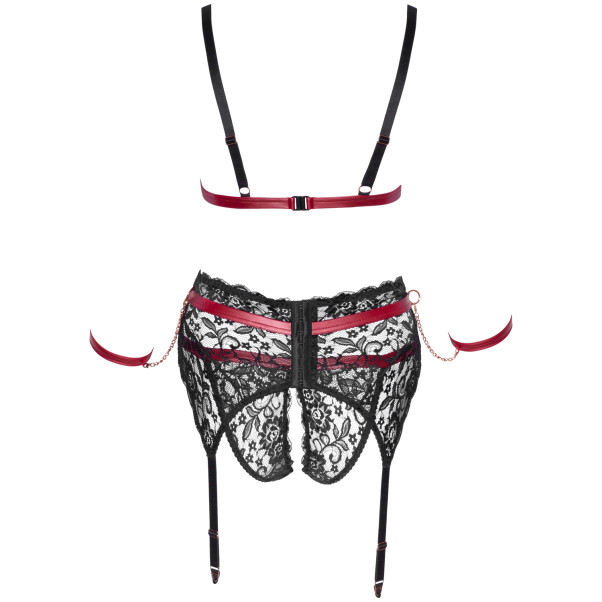 Cottelli Bondage Bh en Kruisloos Slipje Set Plus Size