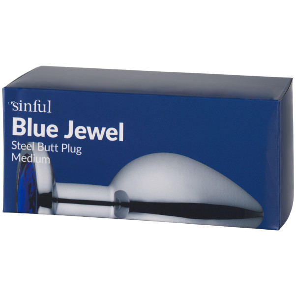 Sinful Blue Jewel Metalen Buttplug Medium