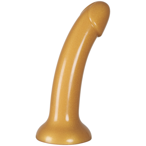 baseks Sparkling Gold Siliconen Dildo met Zuignap 18 cm