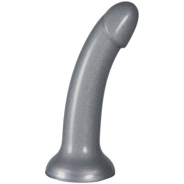 baseks Sparkling Silver Siliconen Dildo met Zuignap 18 cm