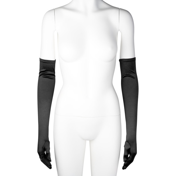 baseks Black Lange Satijnen Handschoenen