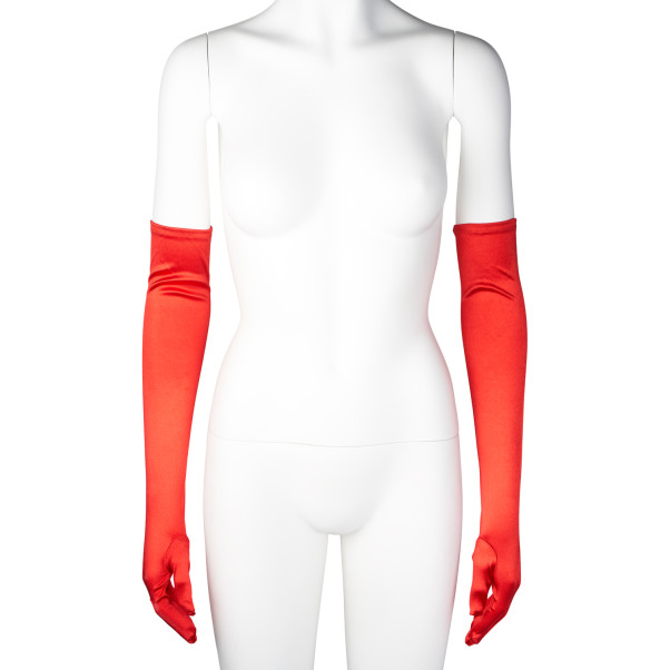 baseks Red Lange Satijnen Handschoenen