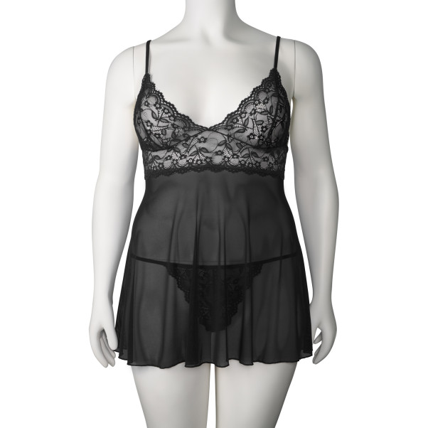 NORTIE Basil Black Babydoll Set Plus Size