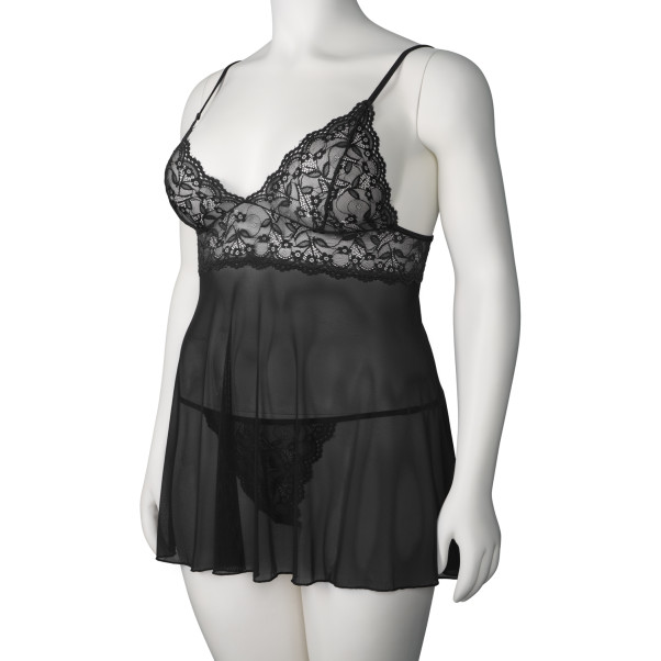 NORTIE Basil Black Babydoll Set Plus Size