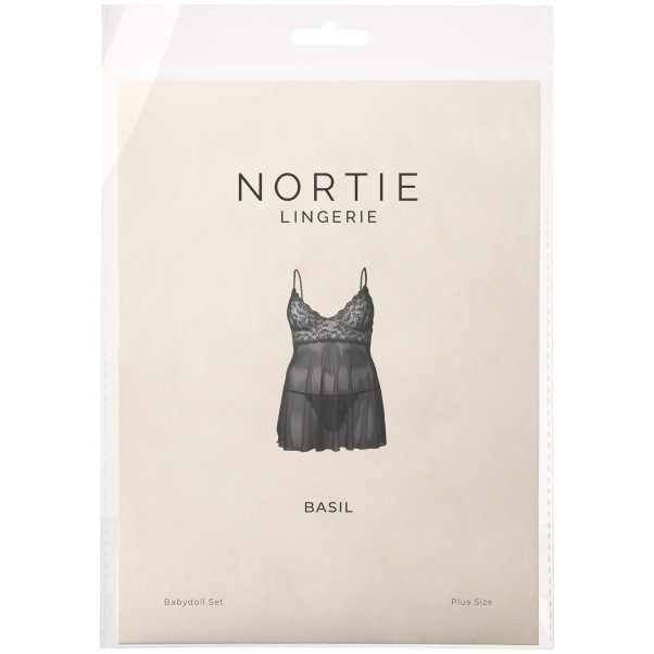 NORTIE Basil Black Babydoll Set Plus Size