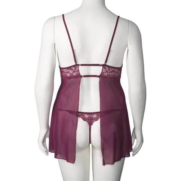 NORTIE Basil Bordeaux Babydoll Set Plus Size