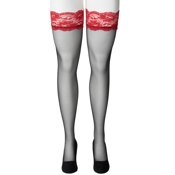 NORTIE Wilderness Hold-up Kousen met Rode Kant Plus Size