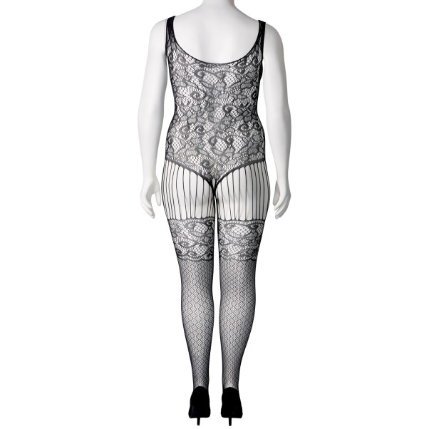 NORTIE Astrid Kanten Catsuit met Open Kruis Plus Size