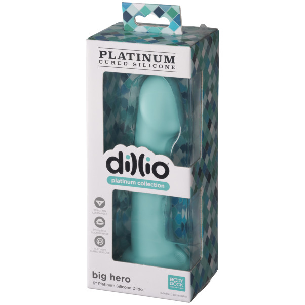 Dillio Platinum Big Hero Teal Dildo met Zuignap 17,3 cm