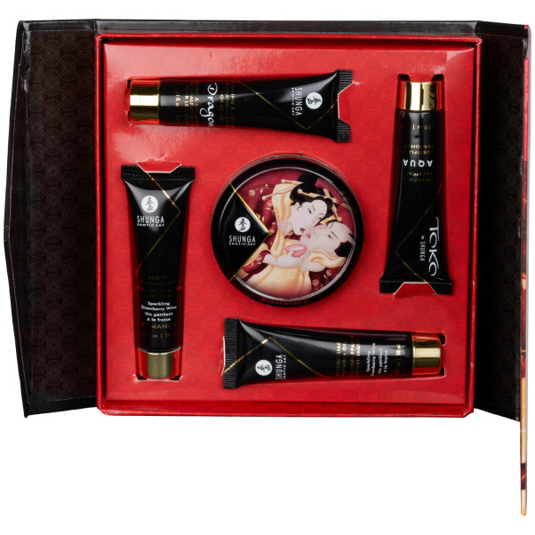 Shunga Geisha's Sparkling Strawberry Wine Intieme Massage Set