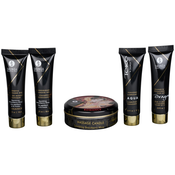 Shunga Geisha's Sparkling Strawberry Wine Intieme Massage Set