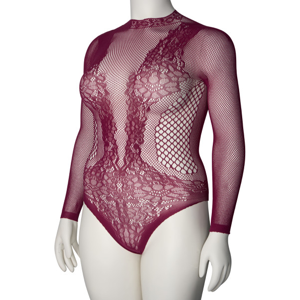 NORTIE Clover Bordeaux Kruisloze Bodystocking Plus Size