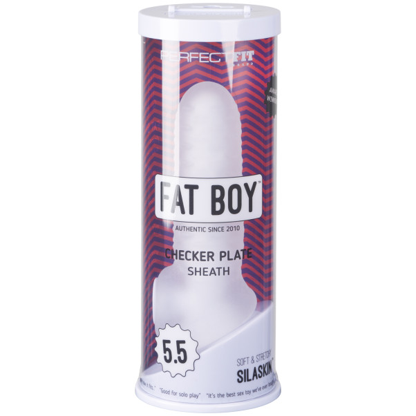 Perfect Fit Fat Boy Checker Plate Sheath Penis Sleeve 14 cm