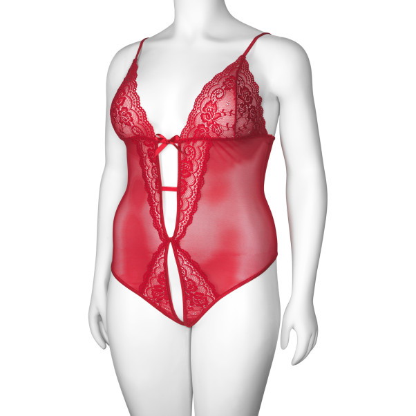 NORTIE Vilja Red Lace Kruisloze Body Plus Size