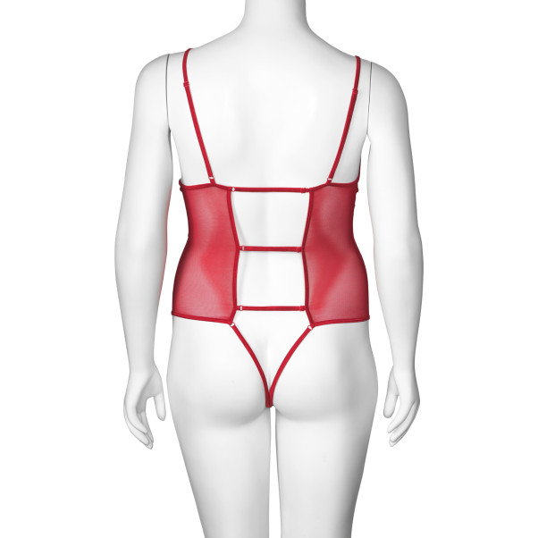 NORTIE Vilja Red Lace Kruisloze Body Plus Size