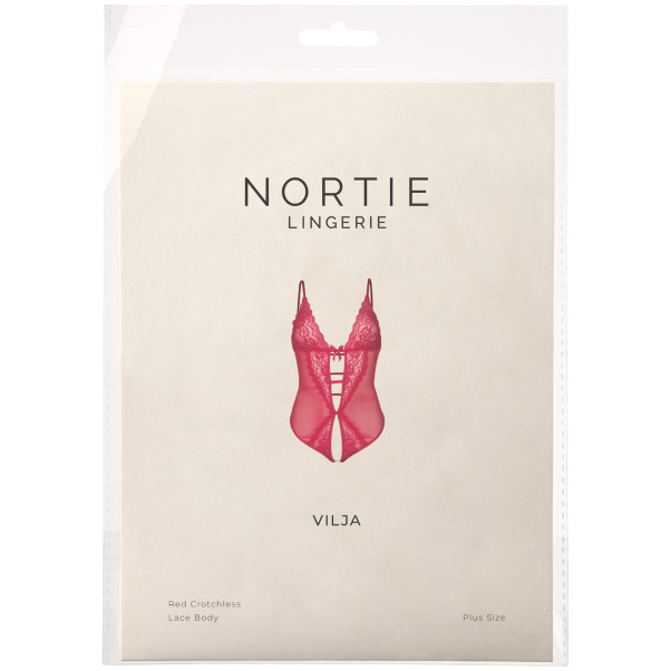 NORTIE Vilja Red Lace Kruisloze Body Plus Size