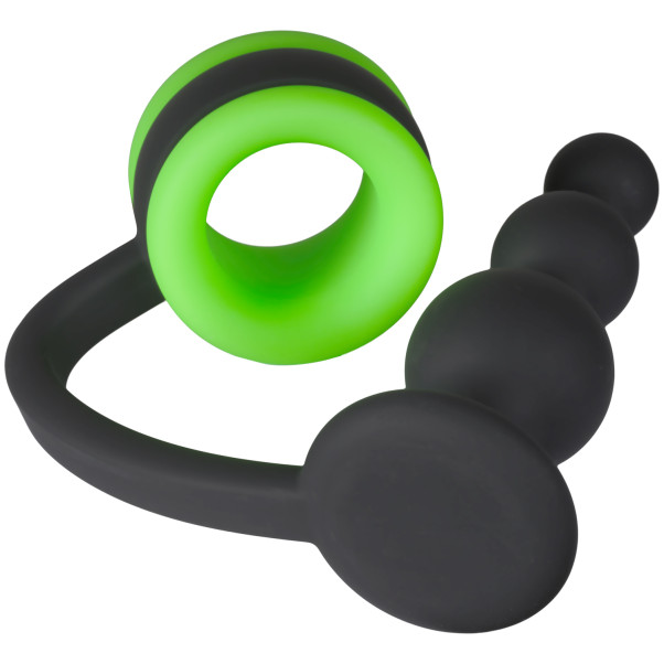 Ouch! Glow in the Dark Beaded Buttplug met Cockring