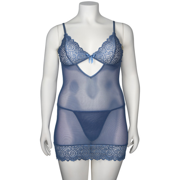 NORTIE Morning Glory Night Blue Babydoll Set Plus Size