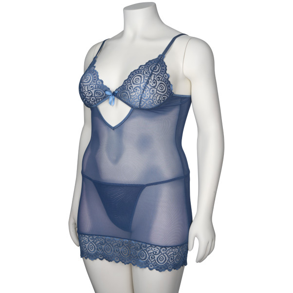 NORTIE Morning Glory Night Blue Babydoll Set Plus Size