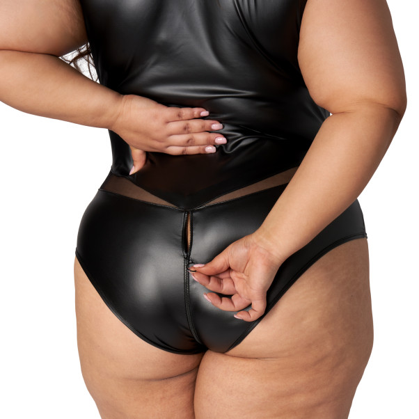 NORTIE Fetish Wetlook Kruisloze Body Plus Size