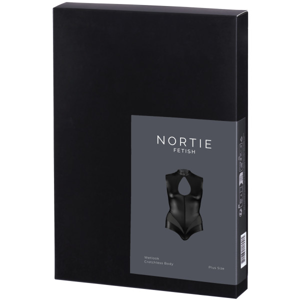 NORTIE Fetish Wetlook Kruisloze Body Plus Size