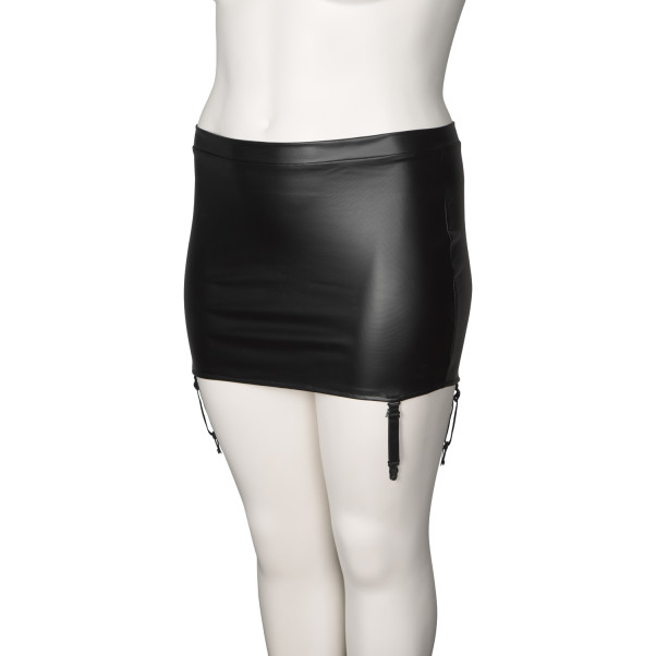 NORTIE Fetish Wetlook Korte Jarretel Rokje Plus Size