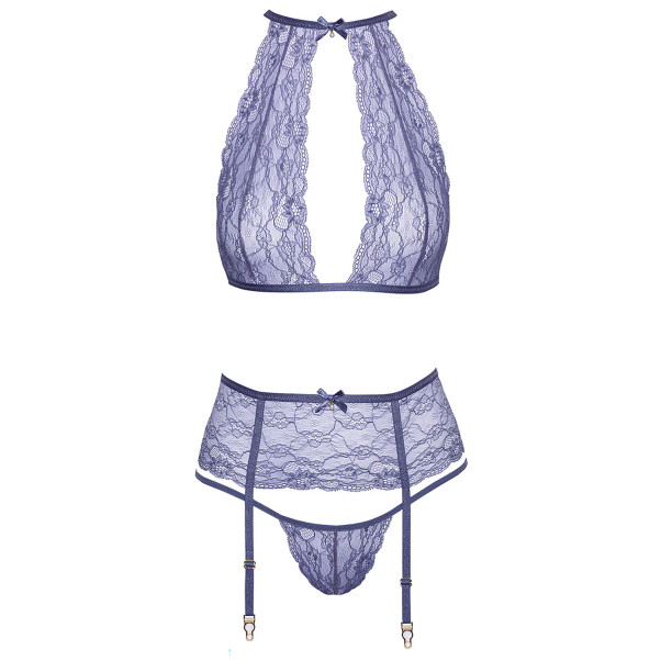 kissable Lavender Halternek BH en Jarretel Set