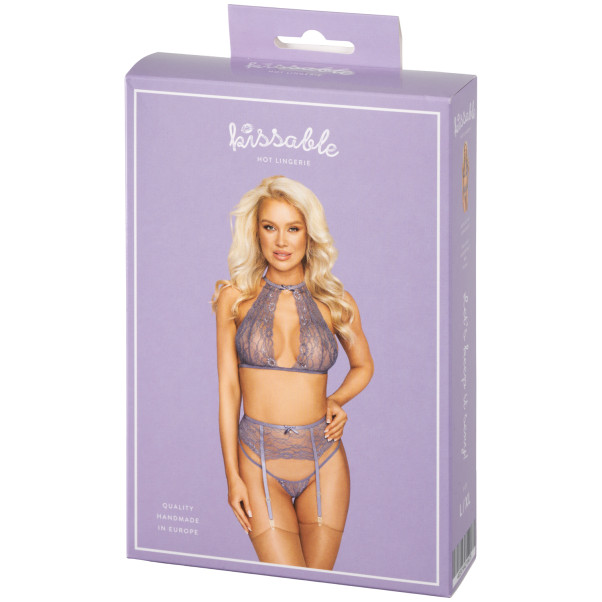 kissable Lavender Halternek BH en Jarretel Set