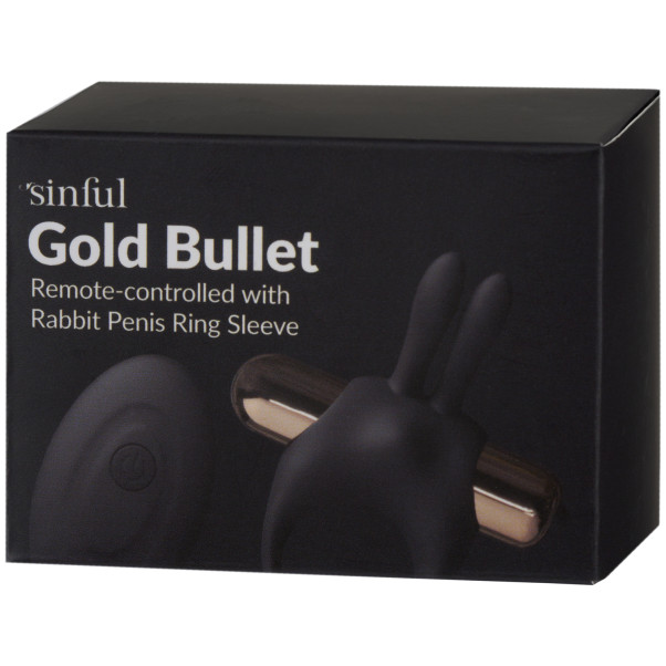 Sinful Gold Power Bullet met Afstandsbediening en Rabbit Cockring