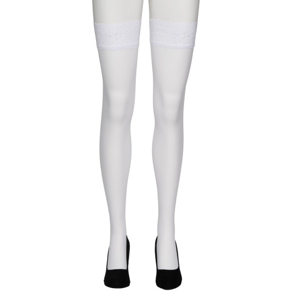 NORTIE Sage White Hold-up Kousen met Kant en Achternaad