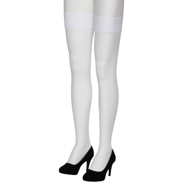 NORTIE Sage White Hold-up Kousen met Kant en Achternaad