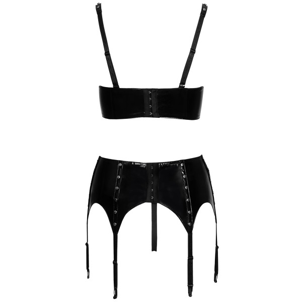 Black Level Vinyl Open Cup BH en Jarretelgordel Set
