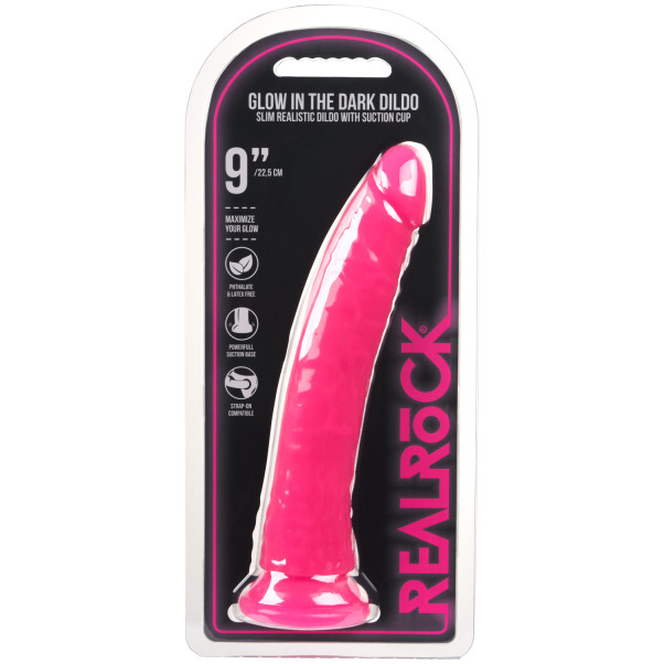 Realrock Glow in the Dark Slim Dildo met Zuignap 23 cm
