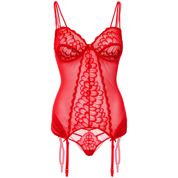 Daring Intimates Rode Kanten Corsage met String