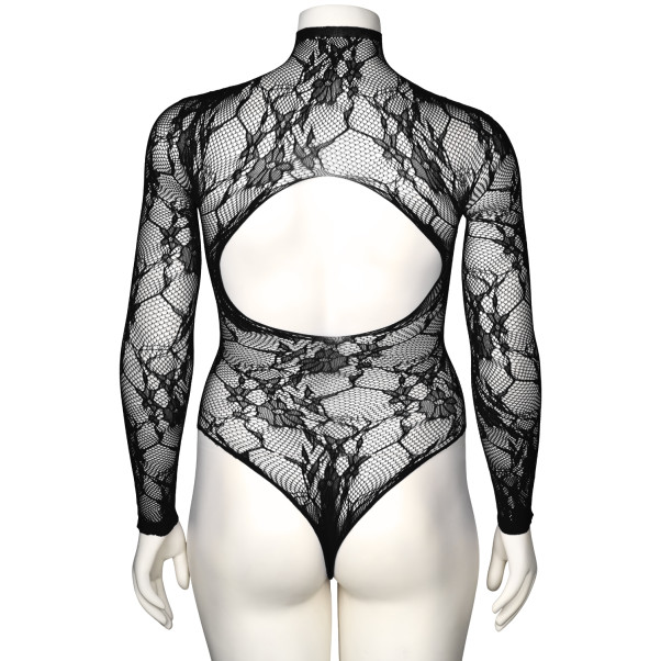 NORTIE Riga Black Kanten Kruisloze Bodystocking Plus Size