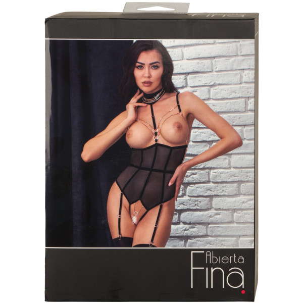 Abierta Fina Mesh Korset met Ketting