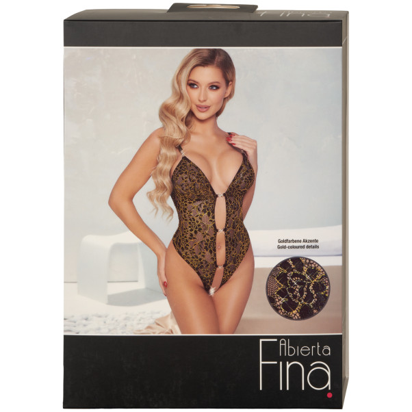 Abierta Fina Black and Gold Kanten Body