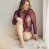 NORTIE Clover Bordeaux Kruisloze Bodystocking Plus Size
