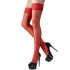 Cottelli Hold-Up Kousen met Kanten Zoom Rood