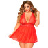 Seven ‘til Midnight Wondrous Babydoll-set Rood Grote Maat
