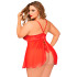 Seven ‘til Midnight Wondrous Babydoll-set Rood Grote Maat