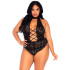 Leg Avenue Kanten Teddy met Open Kruis Plussize