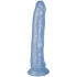 baseks Glitter Blue Dildo met Zuignap 20,5 cm